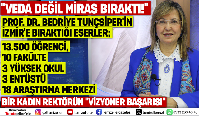 KURUCU REKTÖR PROF. DR. BEDRİYE TUNÇSİPER'DEN İZMİR DEMOKRASİ ÜNİVERSİTESİ’NE UNUTULMAZ MİRAS!