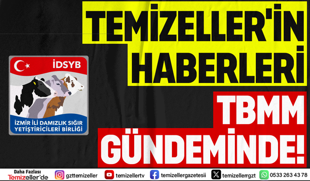 TEMİZELLER'İN DAMIZLIK BİRLİĞİ HABERLERİ ARTIK TBMM’DE GÜNDEMDE!