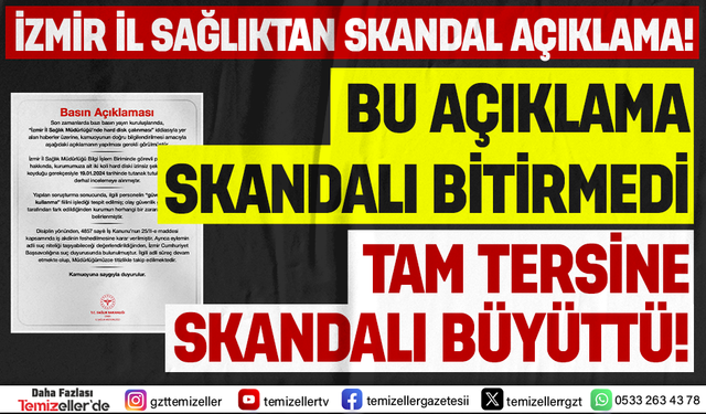 İZMİR İL SAĞLIK MÜDÜRLÜĞÜ’NDEN SKANDAL AÇIKLAMA!