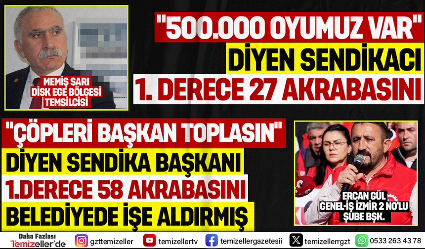 SENDİKA YÖNETİCİLERİ MEMİŞ SARI VE ERCAN SARI'NIN MASKESİNİ TEMİZELLER DÜŞÜRDÜ!
