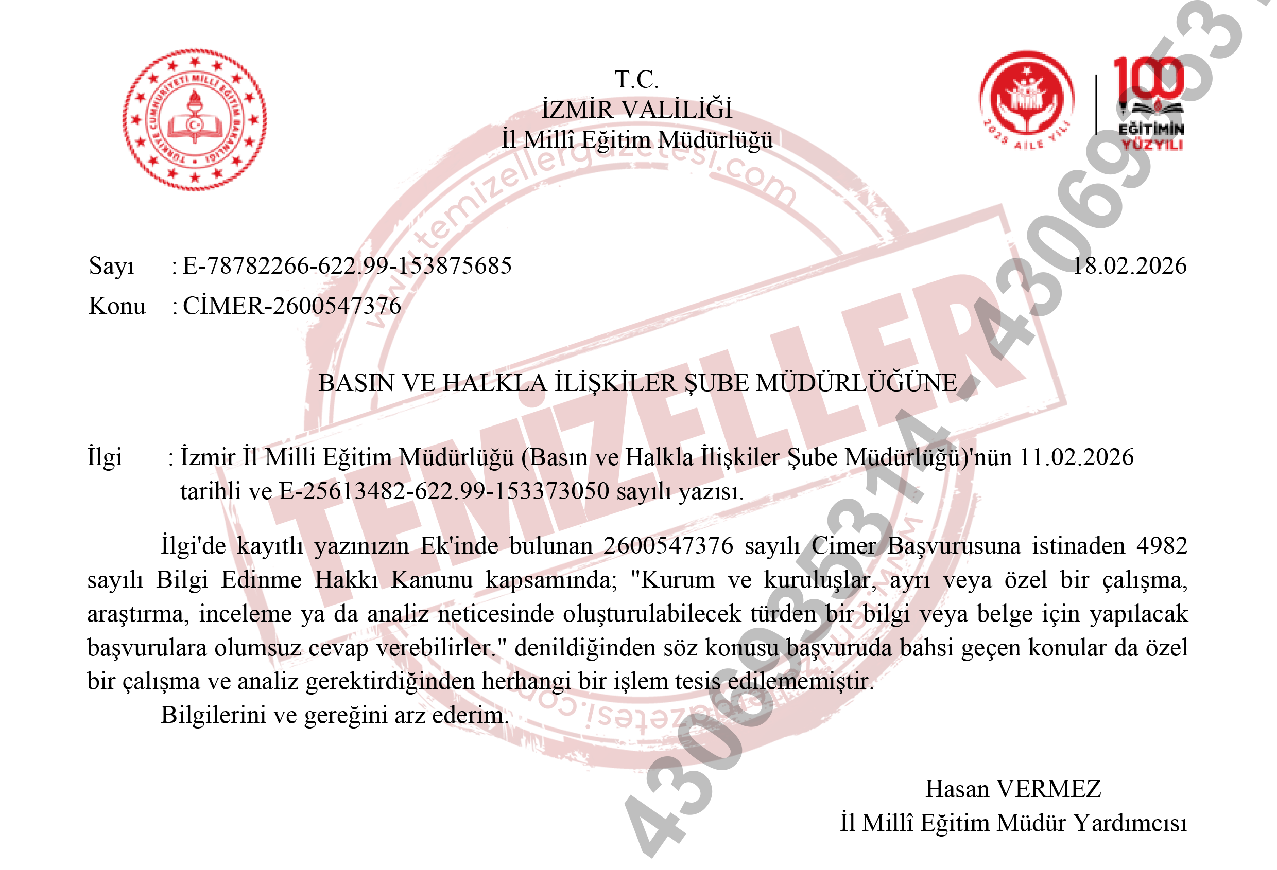 İZMİR MEM’DE AYNI SORUYA İKİ FARKLI CEVAP!